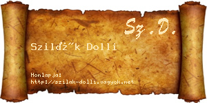 Szilák Dolli névjegykártya